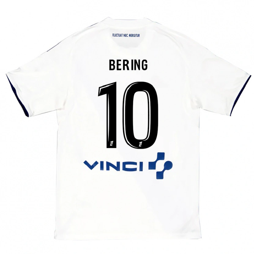 Danxen Bambino Maglia Aymerick Bering #10 Bianco Blu Kit Gara Away 2025/26 Maglietta