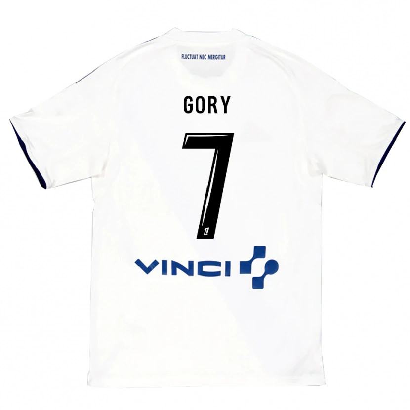 Danxen Bambino Maglia Alimami Gory #7 Bianco Blu Kit Gara Away 2025/26 Maglietta