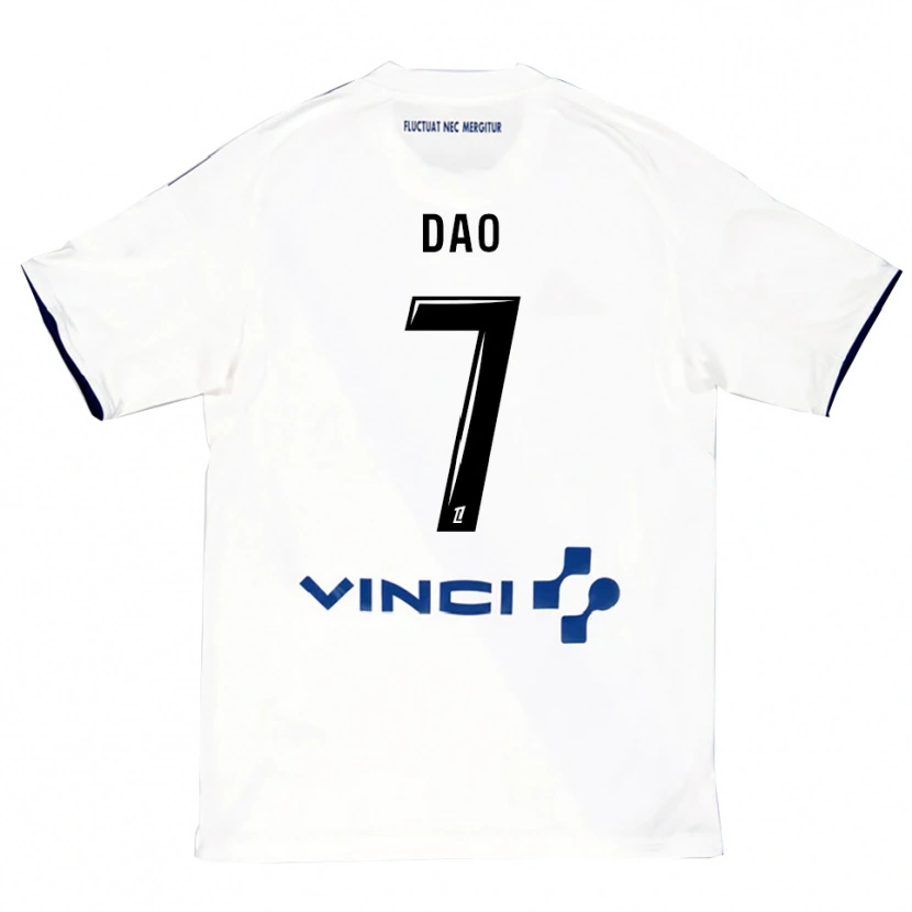 Danxen Bambino Maglia Mohamed Dao #7 Bianco Blu Kit Gara Away 2025/26 Maglietta