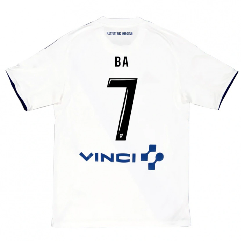 Danxen Bambino Maglia Mohamed Ba #7 Bianco Blu Kit Gara Away 2025/26 Maglietta