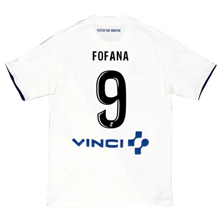 Danxen Bambino Maglia Kyliann Fofana #9 Bianco Blu Kit Gara Away 2025/26 Maglietta