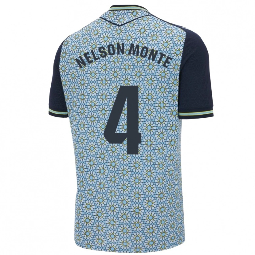 Danxen Bambino Maglia Nélson Monte #4 Blu Blu Scuro Kit Gara Away 2025/26 Maglietta
