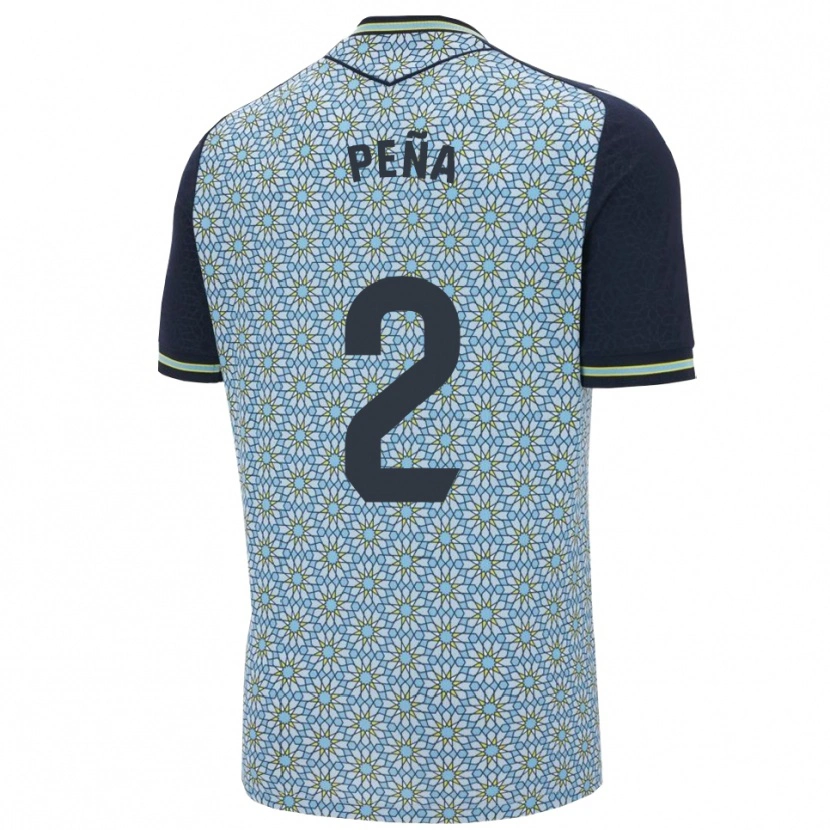 Danxen Bambino Maglia Miguel Peña #2 Blu Blu Scuro Kit Gara Away 2025/26 Maglietta