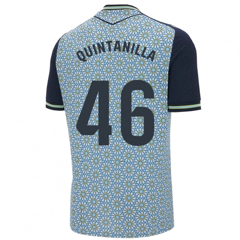 Danxen Bambino Maglia Rubén Quintanilla #46 Blu Blu Scuro Kit Gara Away 2025/26 Maglietta