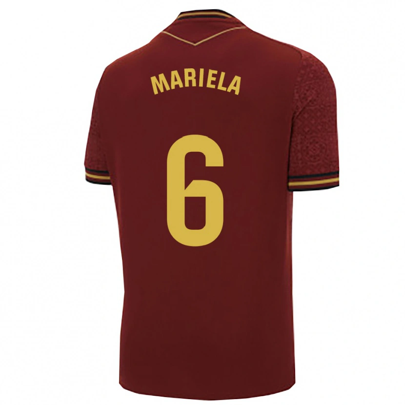 Danxen Bambino Maglia Mariela Sánchez Sánchez #6 Borgogna Oro Kit Gara Away 2025/26 Maglietta