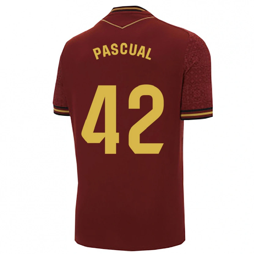 Danxen Bambino Maglia García Pascual #42 Borgogna Oro Kit Gara Away 2025/26 Maglietta