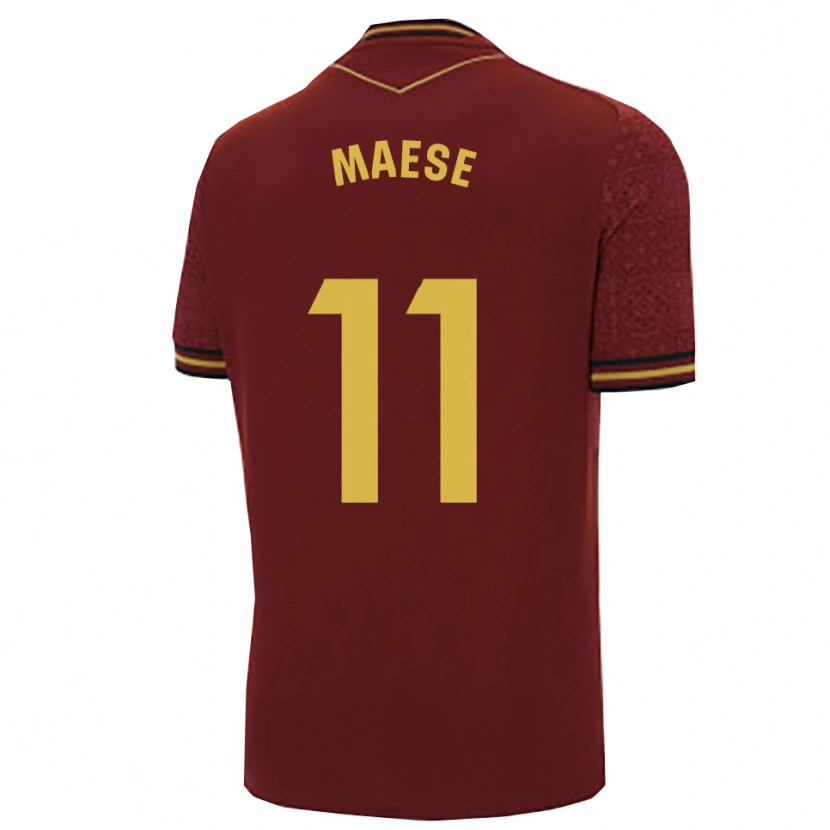 Danxen Bambino Maglia María Del Carmen Maese Gaitán #11 Borgogna Oro Kit Gara Away 2025/26 Maglietta