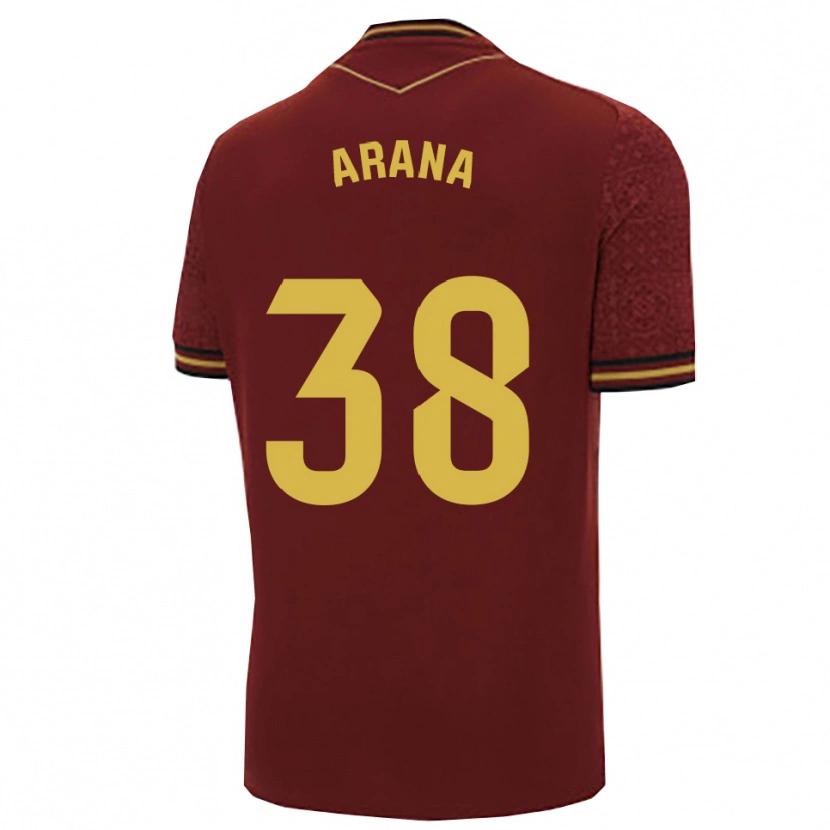 Danxen Bambino Maglia Pablo Arana #38 Borgogna Oro Kit Gara Away 2025/26 Maglietta