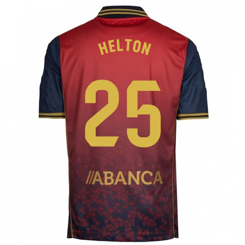 Danxen Bambino Maglia Helton Leite #25 Rosso Blu Scuro Kit Gara Away 2025/26 Maglietta