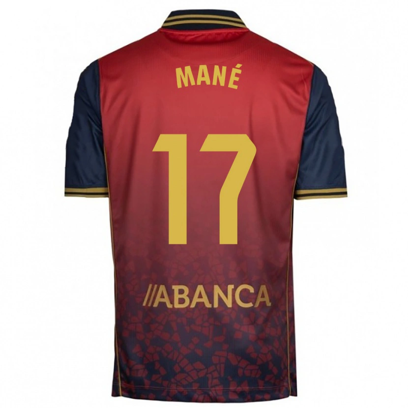 Danxen Bambino Maglia Alioune Mané #17 Rosso Blu Scuro Kit Gara Away 2025/26 Maglietta