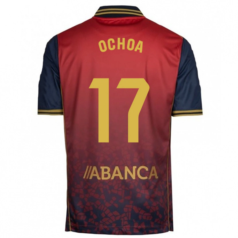 Danxen Bambino Maglia Martín Ochoa #17 Rosso Blu Scuro Kit Gara Away 2025/26 Maglietta