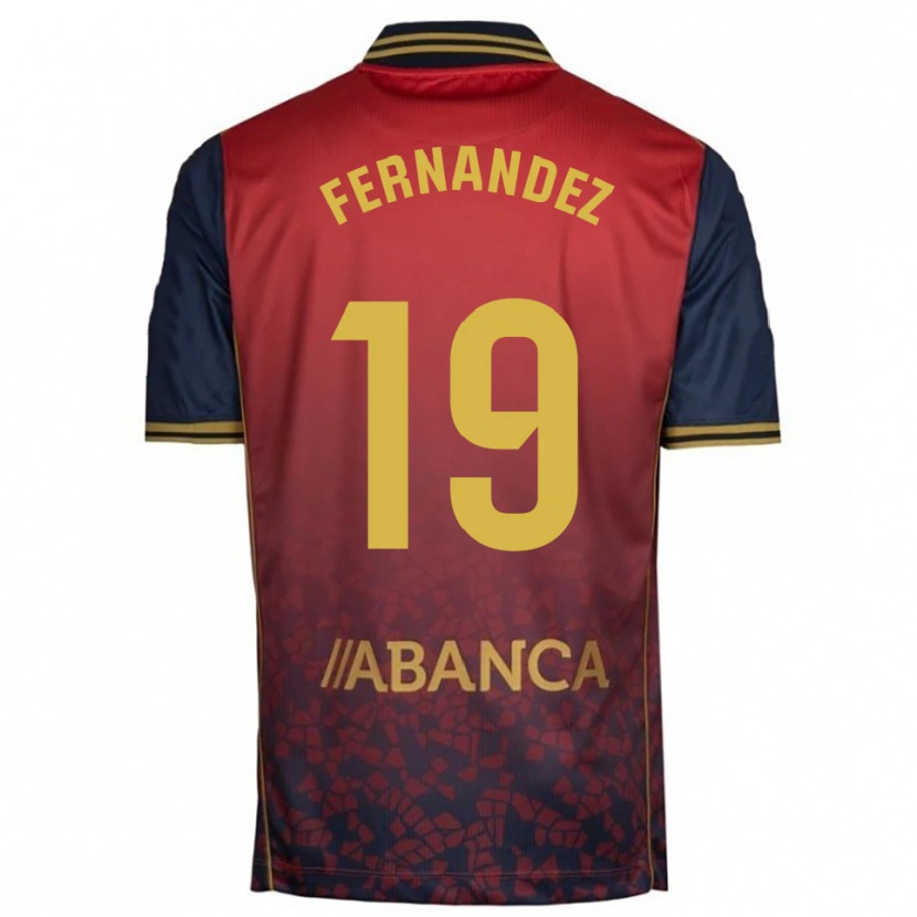 Danxen Bambino Maglia Quique Fernández #19 Rosso Blu Scuro Kit Gara Away 2025/26 Maglietta