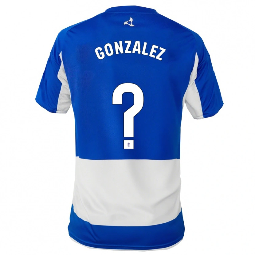 Danxen Bambino Maglia Paco González #0 Blu Bianco Kit Gara Away 2025/26 Maglietta