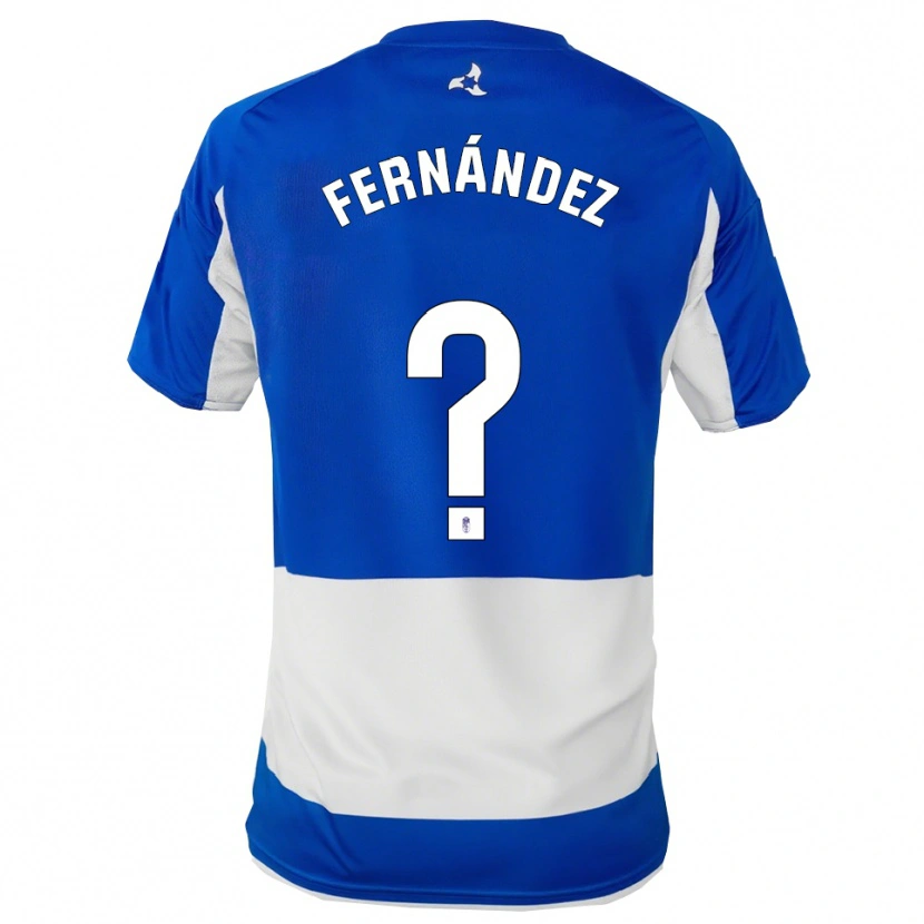 Danxen Bambino Maglia Iker Fernández #0 Blu Bianco Kit Gara Away 2025/26 Maglietta