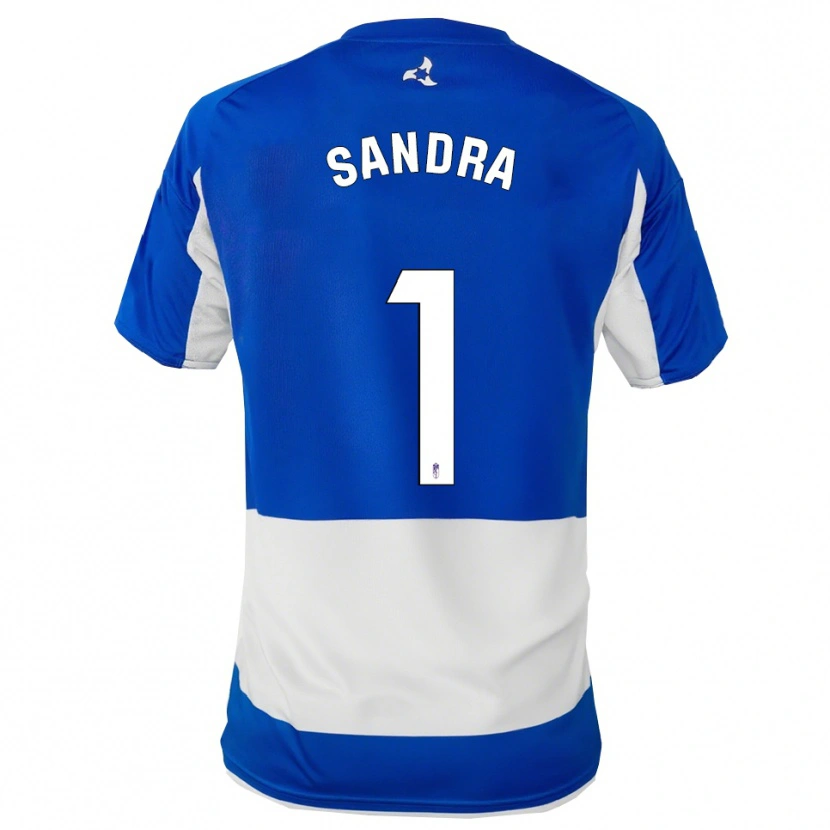 Danxen Bambino Maglia Sandra #1 Blu Bianco Kit Gara Away 2025/26 Maglietta