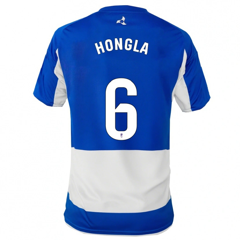 Danxen Bambino Maglia Martin Hongla #6 Blu Bianco Kit Gara Away 2025/26 Maglietta