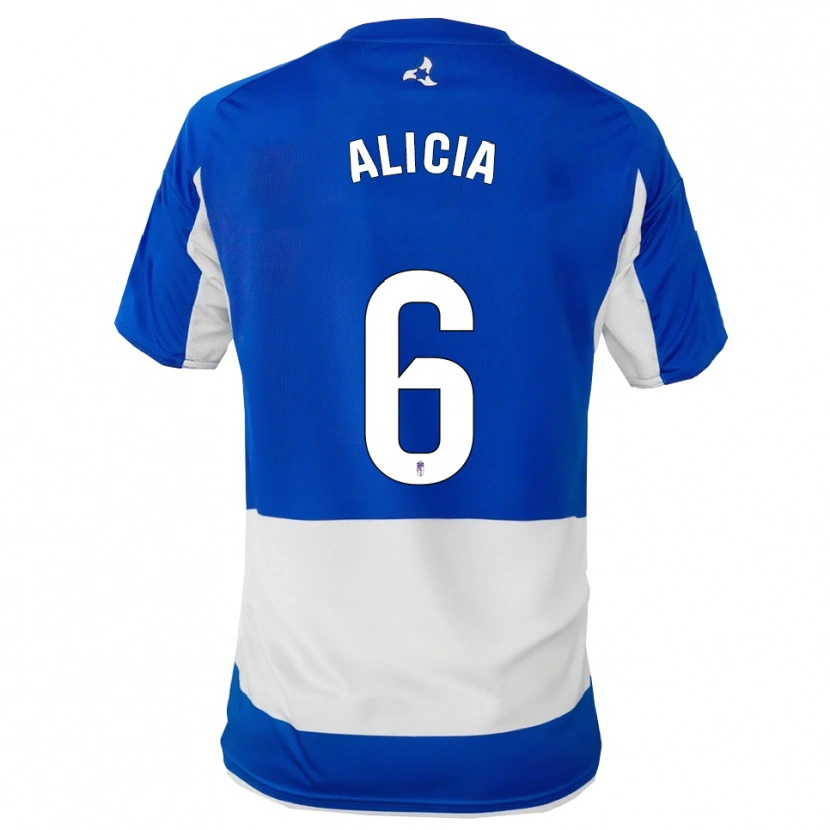 Danxen Bambino Maglia Alicia #6 Blu Bianco Kit Gara Away 2025/26 Maglietta