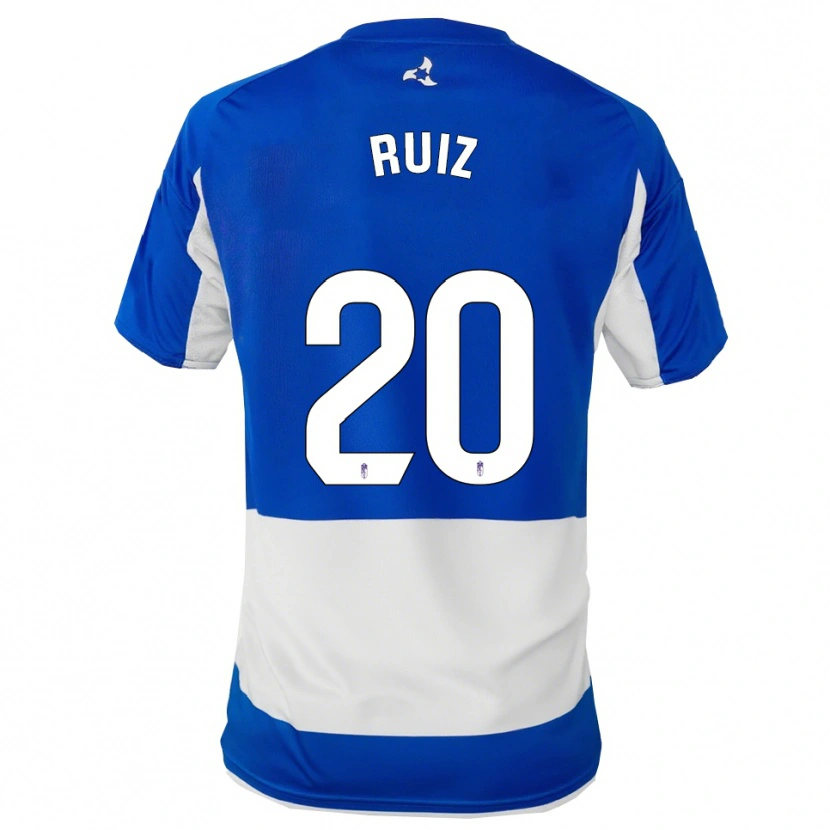 Danxen Bambino Maglia Sergio Ruiz #20 Blu Bianco Kit Gara Away 2025/26 Maglietta