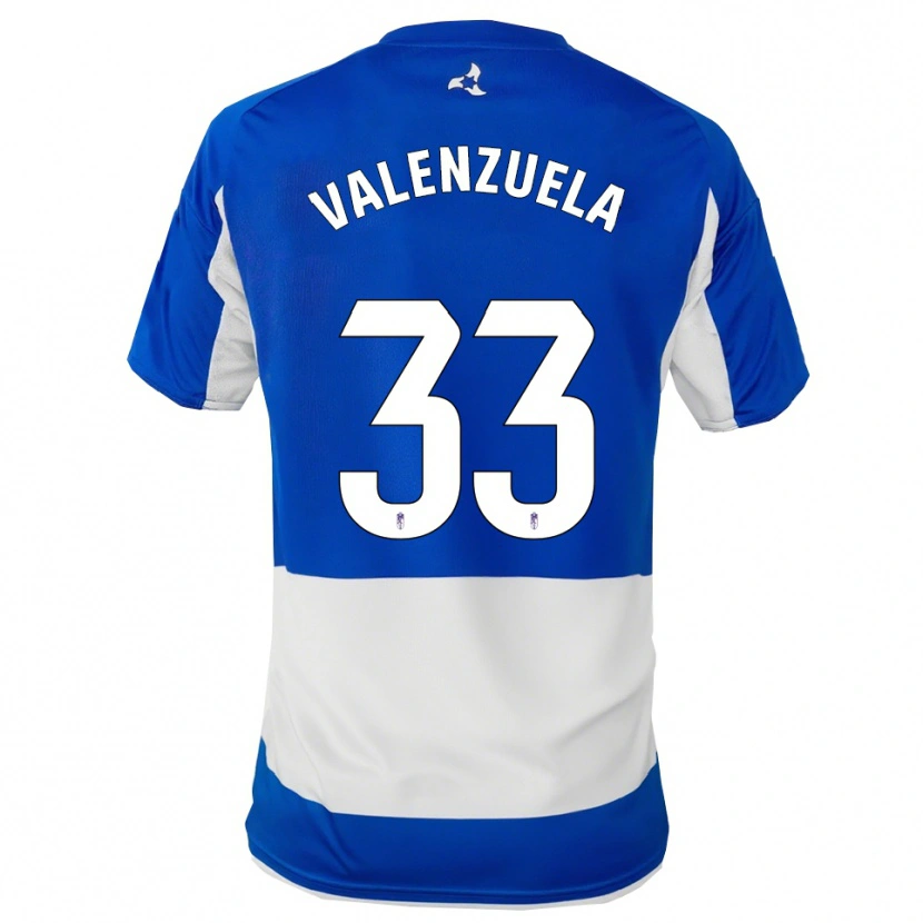 Danxen Bambino Maglia Adrián Valenzuela #33 Blu Bianco Kit Gara Away 2025/26 Maglietta