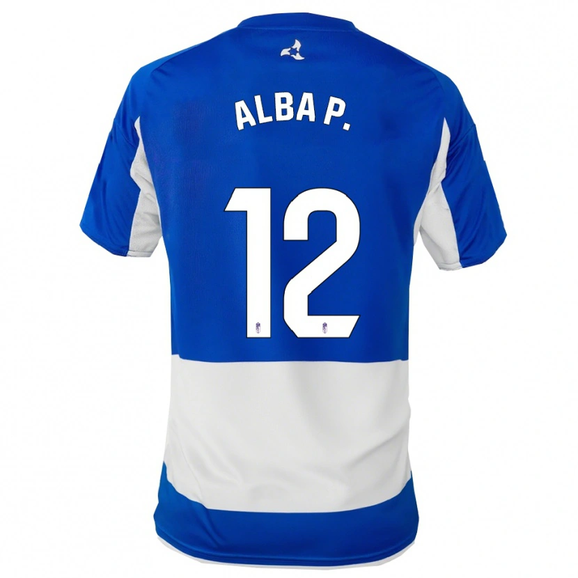 Danxen Bambino Maglia Alba Pérez Manrique #12 Blu Bianco Kit Gara Away 2025/26 Maglietta