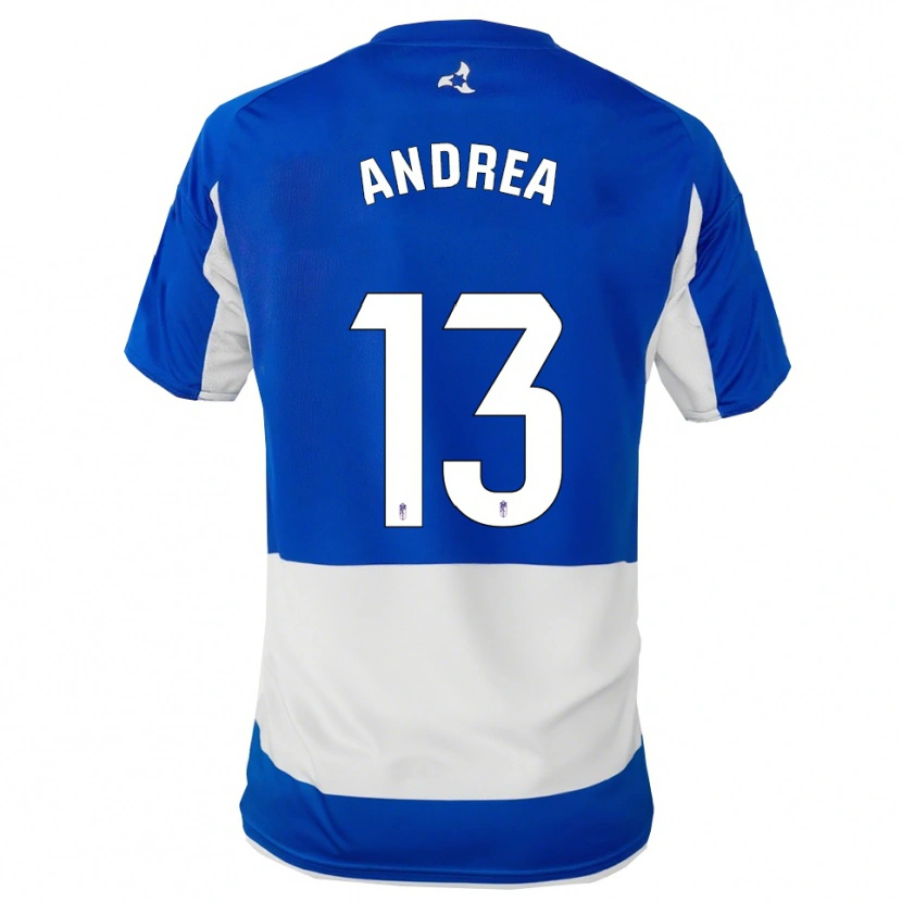 Danxen Bambino Maglia Andrea Romero Burgos #13 Blu Bianco Kit Gara Away 2025/26 Maglietta