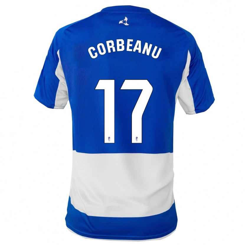 Danxen Bambino Maglia Theo Corbeanu #17 Blu Bianco Kit Gara Away 2025/26 Maglietta