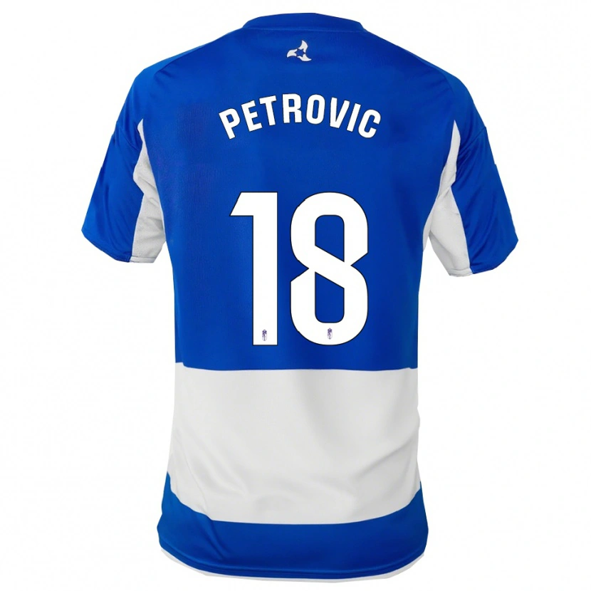 Danxen Bambino Maglia Njegos Petrovic #18 Blu Bianco Kit Gara Away 2025/26 Maglietta