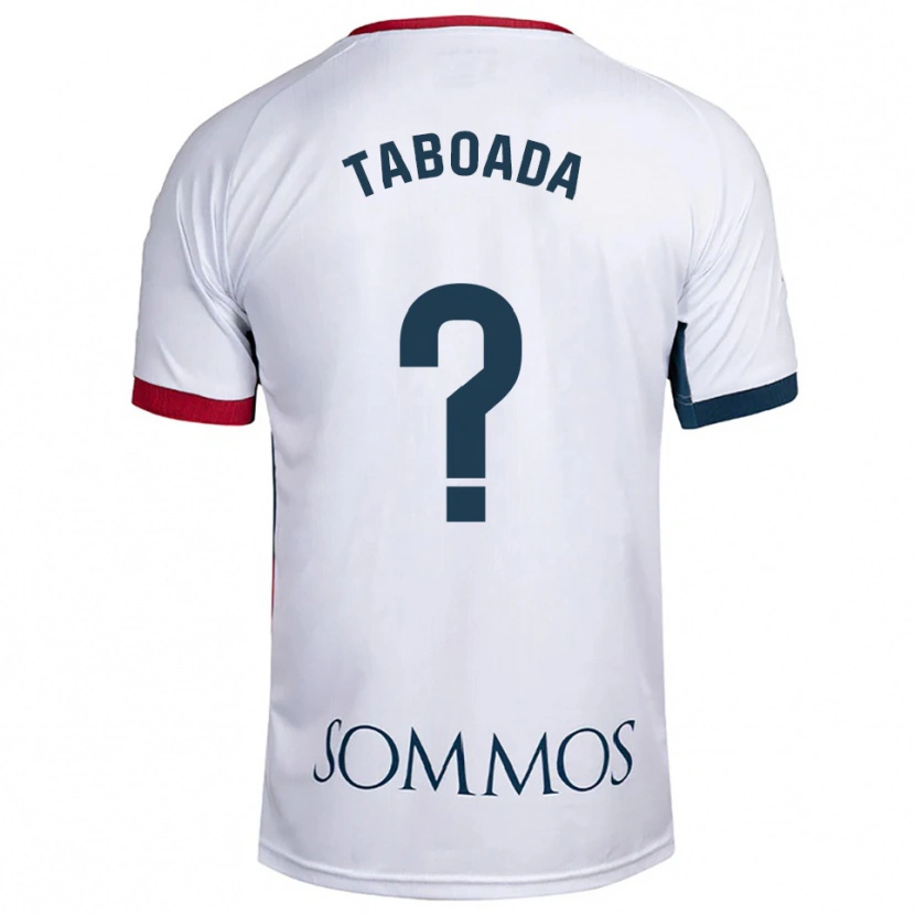 Danxen Bambino Maglia Héctor Taboada #0 Bianco Rosso Kit Gara Away 2025/26 Maglietta