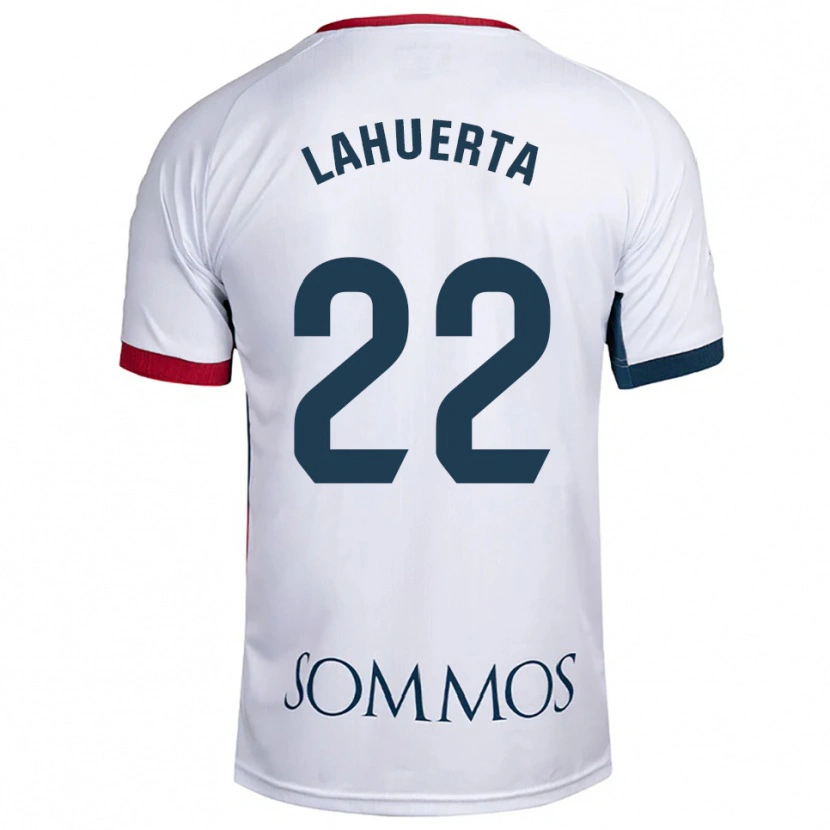 Danxen Bambino Maglia Gema Lahuerta #22 Bianco Rosso Kit Gara Away 2025/26 Maglietta