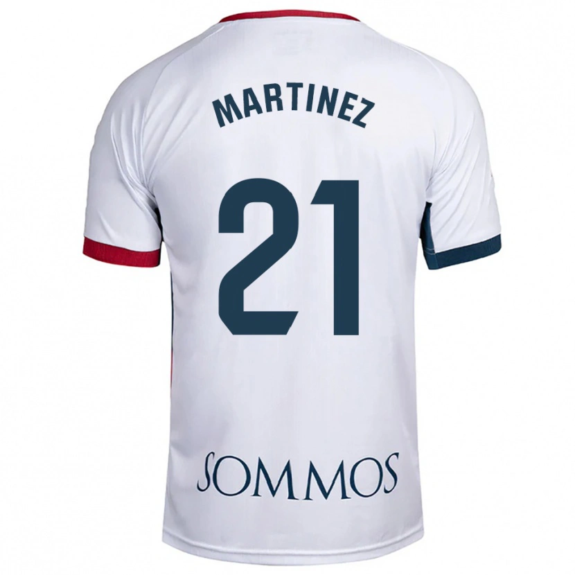Danxen Bambino Maglia Alejandra Martínez #21 Bianco Rosso Kit Gara Away 2025/26 Maglietta