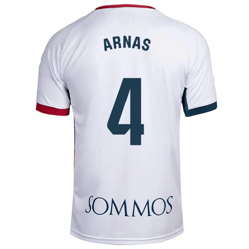 Danxen Bambino Maglia Iris Arnas #4 Bianco Rosso Kit Gara Away 2025/26 Maglietta