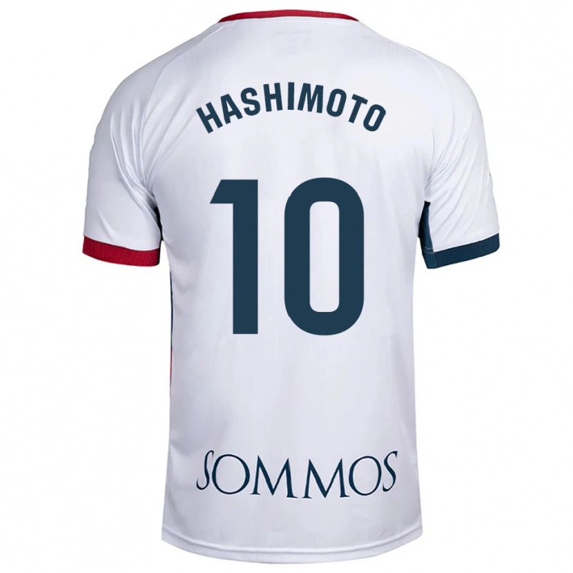 Danxen Bambino Maglia Kento Hashimoto #10 Bianco Rosso Kit Gara Away 2025/26 Maglietta