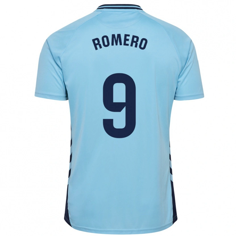 Danxen Bambino Maglia Elías Romero #9 Azzurro Kit Gara Away 2025/26 Maglietta