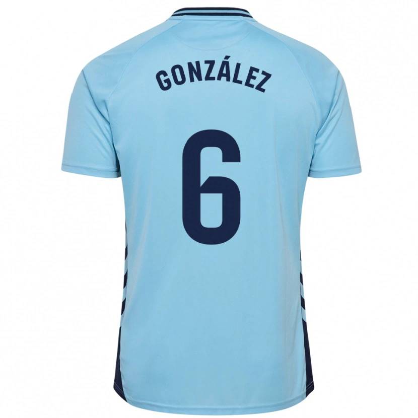 Danxen Bambino Maglia Fabio González #6 Azzurro Kit Gara Away 2025/26 Maglietta