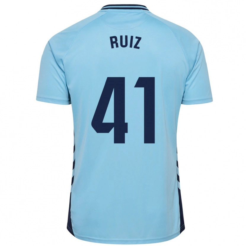 Danxen Bambino Maglia Sergio Ruiz #41 Azzurro Kit Gara Away 2025/26 Maglietta