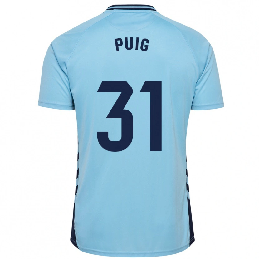Danxen Bambino Maglia Victor Puig #31 Azzurro Kit Gara Away 2025/26 Maglietta