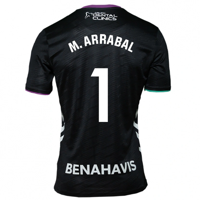 Danxen Bambino Maglia María Arrabal Martin #1 Nero Viola Verde Kit Gara Away 2025/26 Maglietta