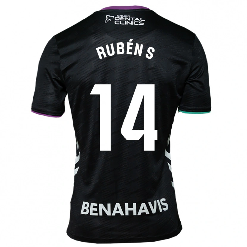Danxen Bambino Maglia Rubén Sánchez #14 Nero Viola Verde Kit Gara Away 2025/26 Maglietta