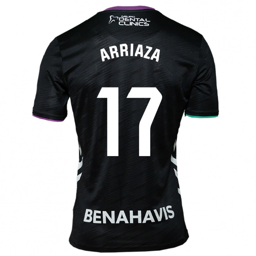 Danxen Bambino Maglia Pablo Arriaza #17 Nero Viola Verde Kit Gara Away 2025/26 Maglietta