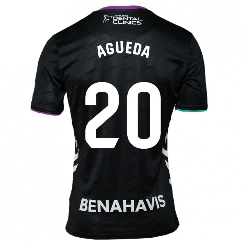 Danxen Bambino Maglia Agueda Gonzalez Sanz #20 Nero Viola Verde Kit Gara Away 2025/26 Maglietta