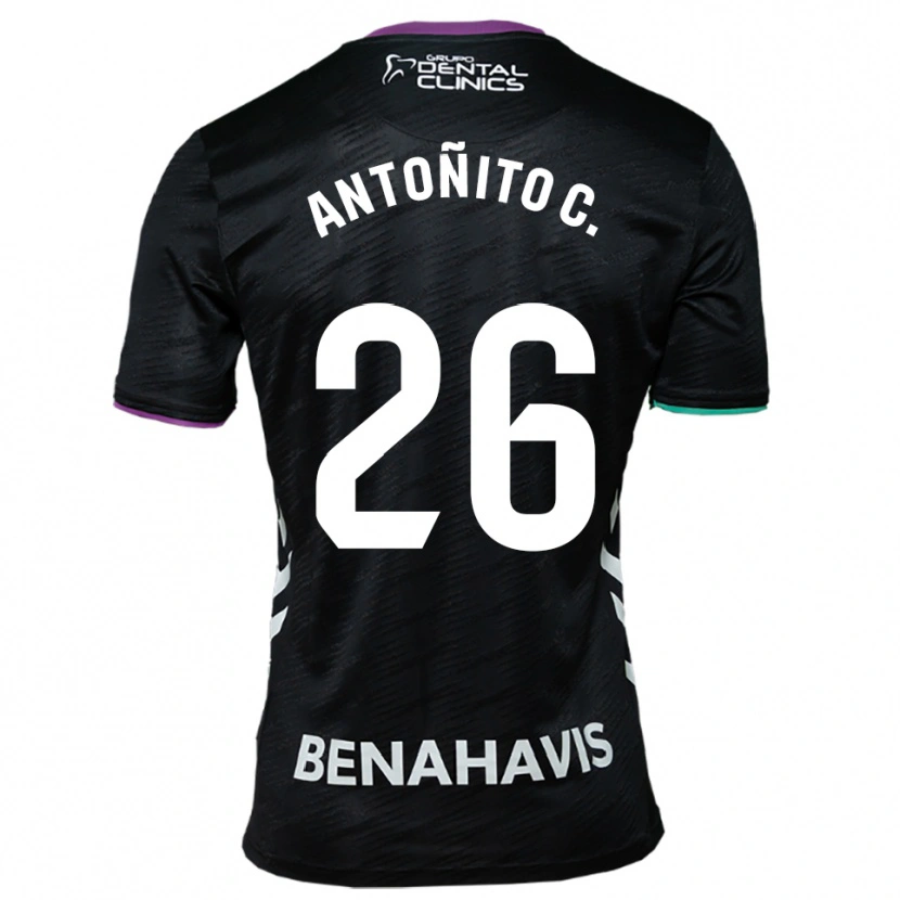 Danxen Bambino Maglia Antonio Cordero #26 Nero Viola Verde Kit Gara Away 2025/26 Maglietta