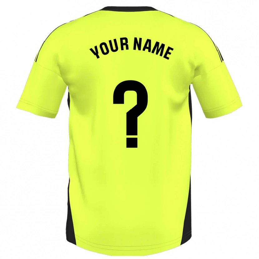 Danxen Bambino Maglia Il Tuo Nome #0 Giallo Fluorescente Kit Gara Away 2025/26 Maglietta