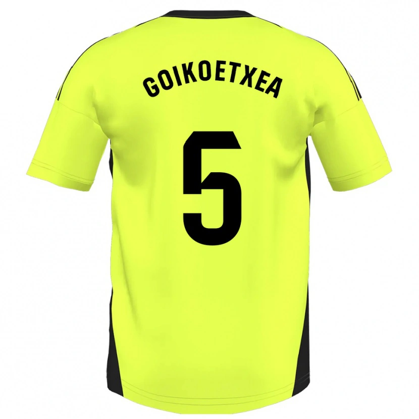 Danxen Bambino Maglia Imanol Goikoetxea #5 Giallo Fluorescente Kit Gara Away 2025/26 Maglietta
