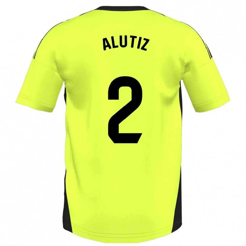 Danxen Bambino Maglia Hodei Alutiz #2 Giallo Fluorescente Kit Gara Away 2025/26 Maglietta