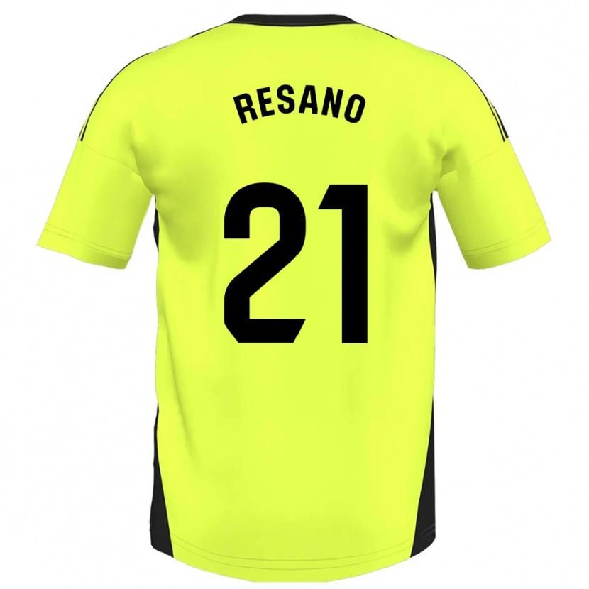 Danxen Bambino Maglia Xabier Resano #21 Giallo Fluorescente Kit Gara Away 2025/26 Maglietta