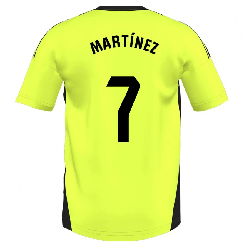 Danxen Bambino Maglia Markel Martínez #7 Giallo Fluorescente Kit Gara Away 2025/26 Maglietta