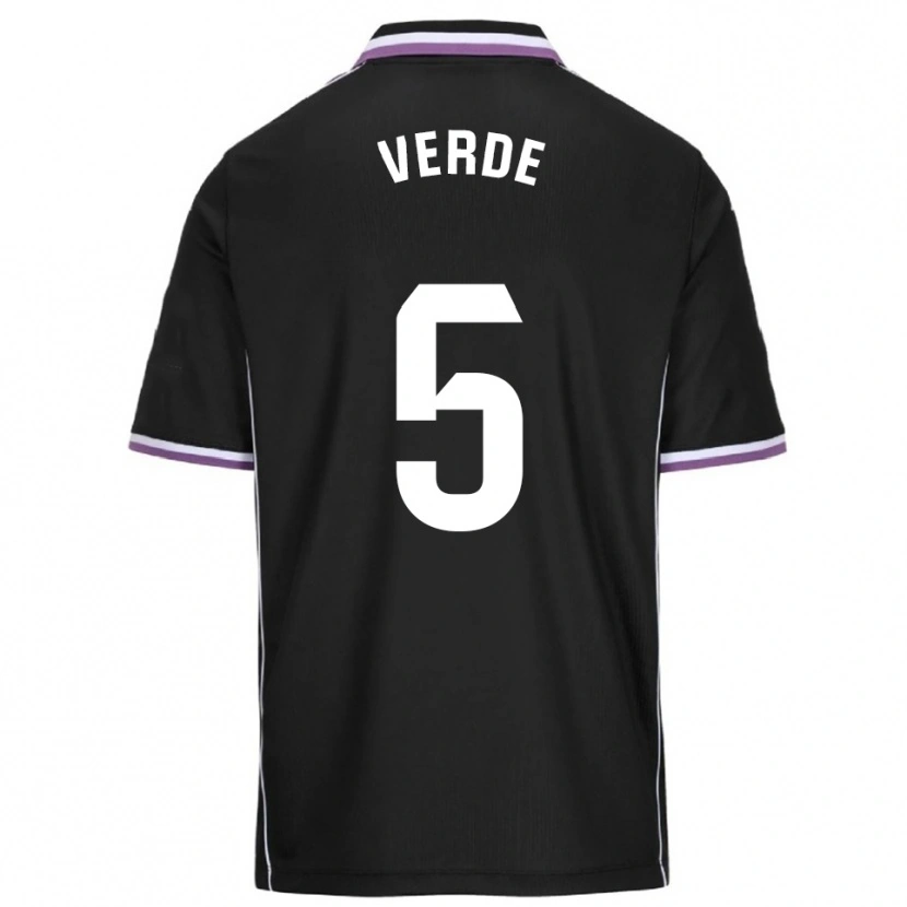Danxen Bambino Maglia Adrián Verde #5 Viola Nero Kit Gara Away 2025/26 Maglietta