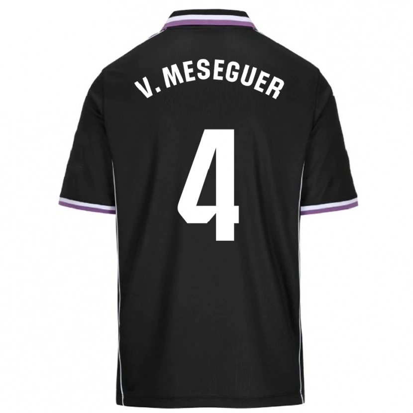 Danxen Bambino Maglia Víctor Meseguer #4 Viola Nero Kit Gara Away 2025/26 Maglietta