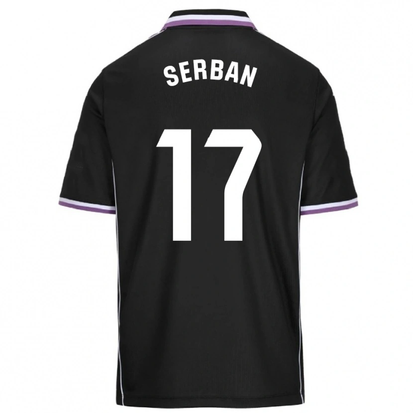 Danxen Bambino Maglia Alin Șerban #17 Viola Nero Kit Gara Away 2025/26 Maglietta