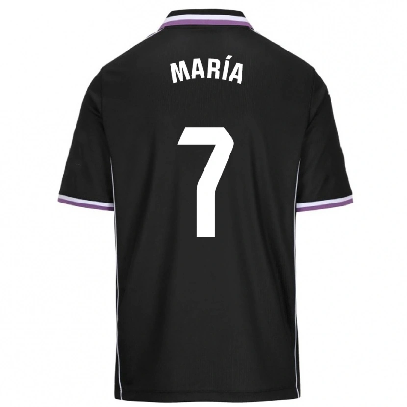 Danxen Bambino Maglia María González Bombín #7 Viola Nero Kit Gara Away 2025/26 Maglietta